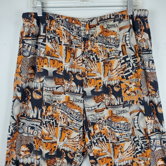 Other - Vintage Zombie Horror Movie Night Pajamas PJ Bottoms Pants Medium Unisex Cotton